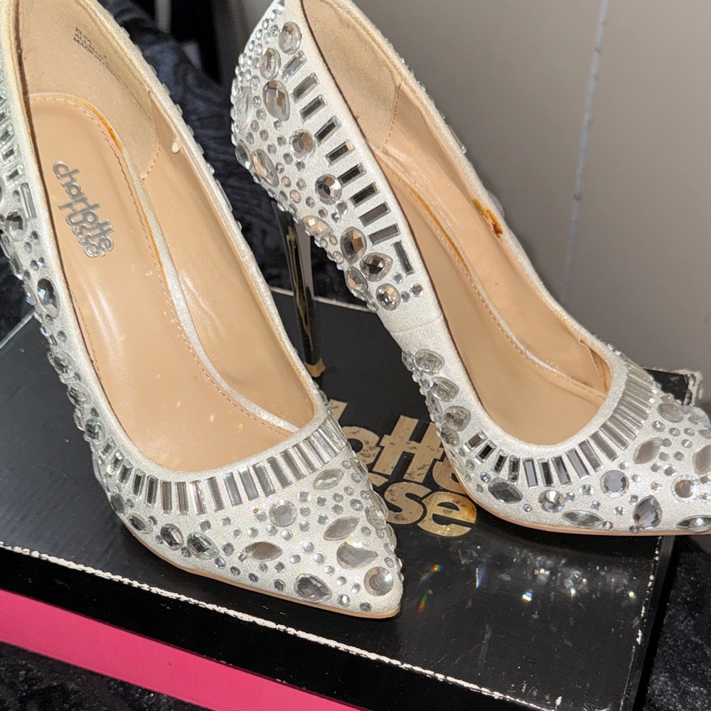 Dollhouse Silver Gemstone Heels - Picture 2 of 9